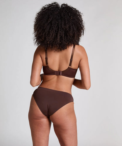 Hunkemoller Chicory Coffee Women Nina Non-Padded Underwired Minimizer Bra in Different Cup Sizes SKU: 304932_Chicory Coffee Image 04