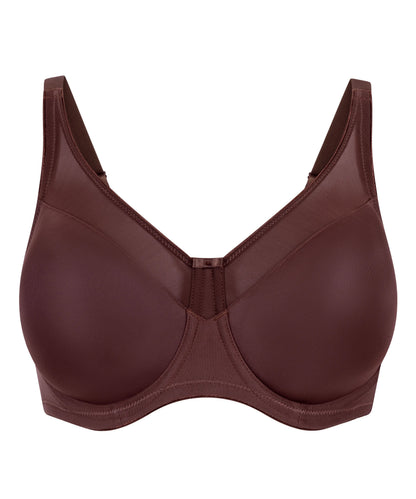 Hunkemoller Chicory Coffee Women Nina Non-Padded Underwired Minimizer Bra in Different Cup Sizes SKU: 304932_Chicory Coffee Image 05