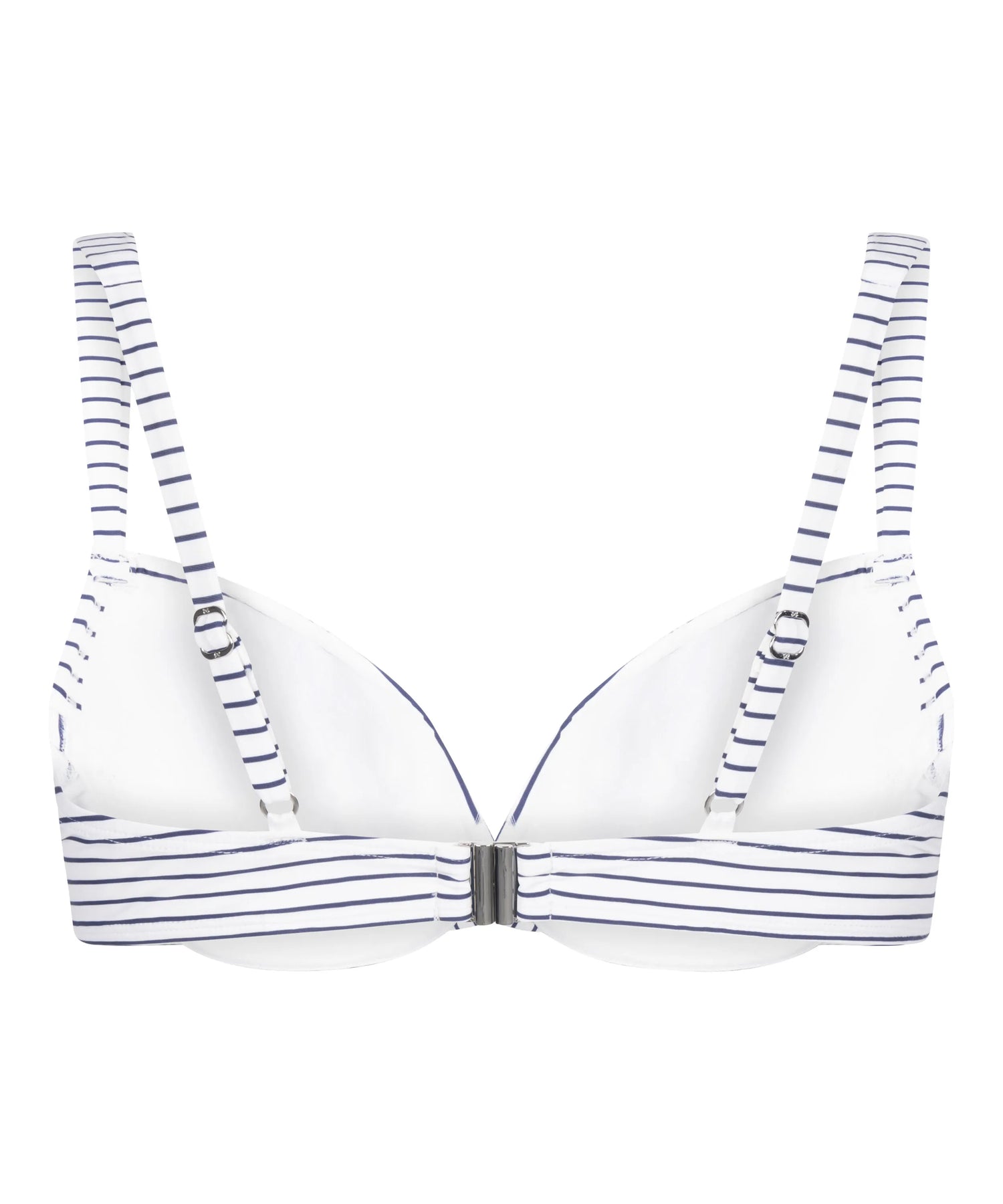 Hunkemoller White Women Stripes Padded Underwired Bikini Top SKU: 305055_White Image 06