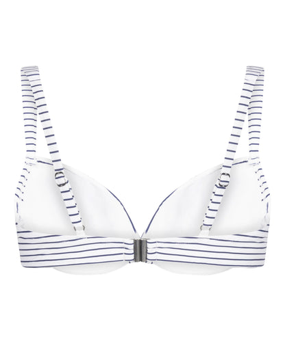 Hunkemoller White Women Stripes Padded Underwired Bikini Top SKU: 305055_White Image 06