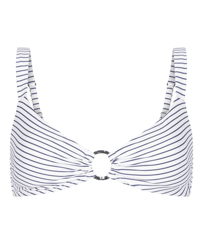 Hunkemoller White Women Stripes Bikini Top SKU: 305056_White Image 06
