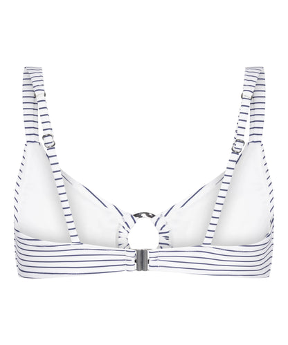 Hunkemoller White Women Stripes Bikini Top SKU: 305056_White Image 07