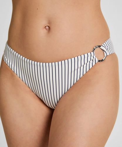 Hunkemoller White Women Stripes Bikini Bottom SKU: 305058_White Image 02
