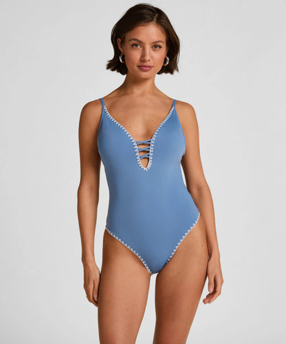 Hunkemoller Blue Women Joburg Bathingsuit SKU: 305077_Blue Image 01