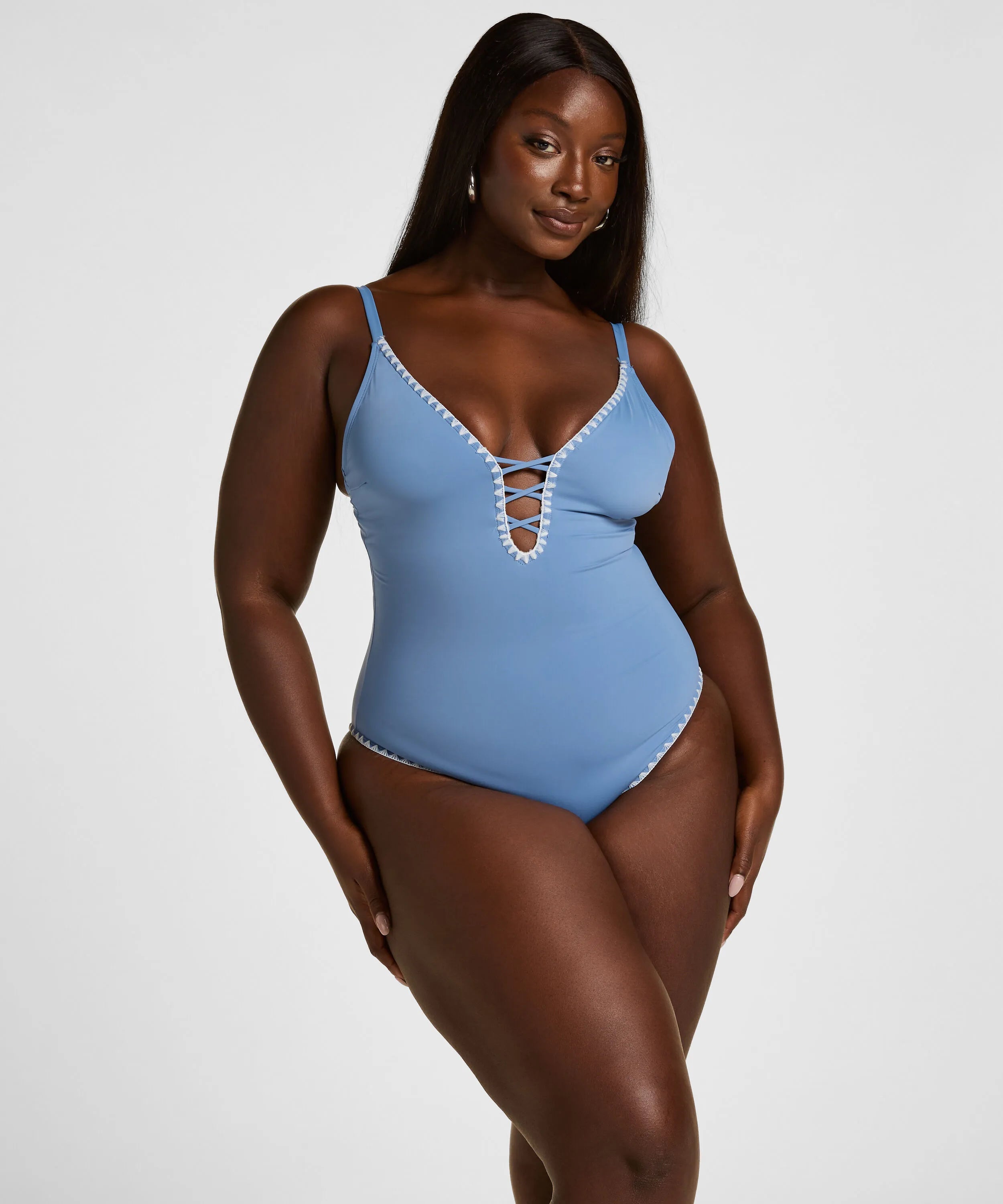 Hunkemoller Blue Women Joburg Bathingsuit SKU: 305077_Blue Image 04