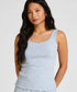 Hunkemoller Blue Women Pointelle Singlet SKU: 305234_Blue Image 01