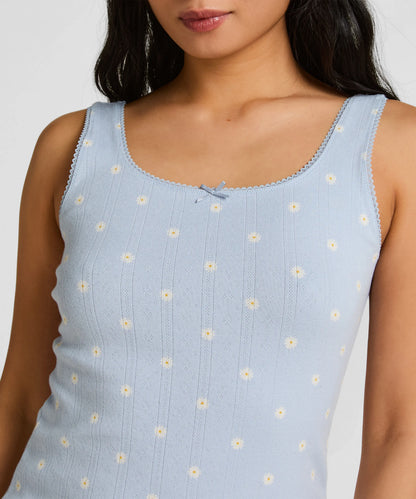 Hunkemoller Blue Women Pointelle Singlet SKU: 305234_Blue Image 02