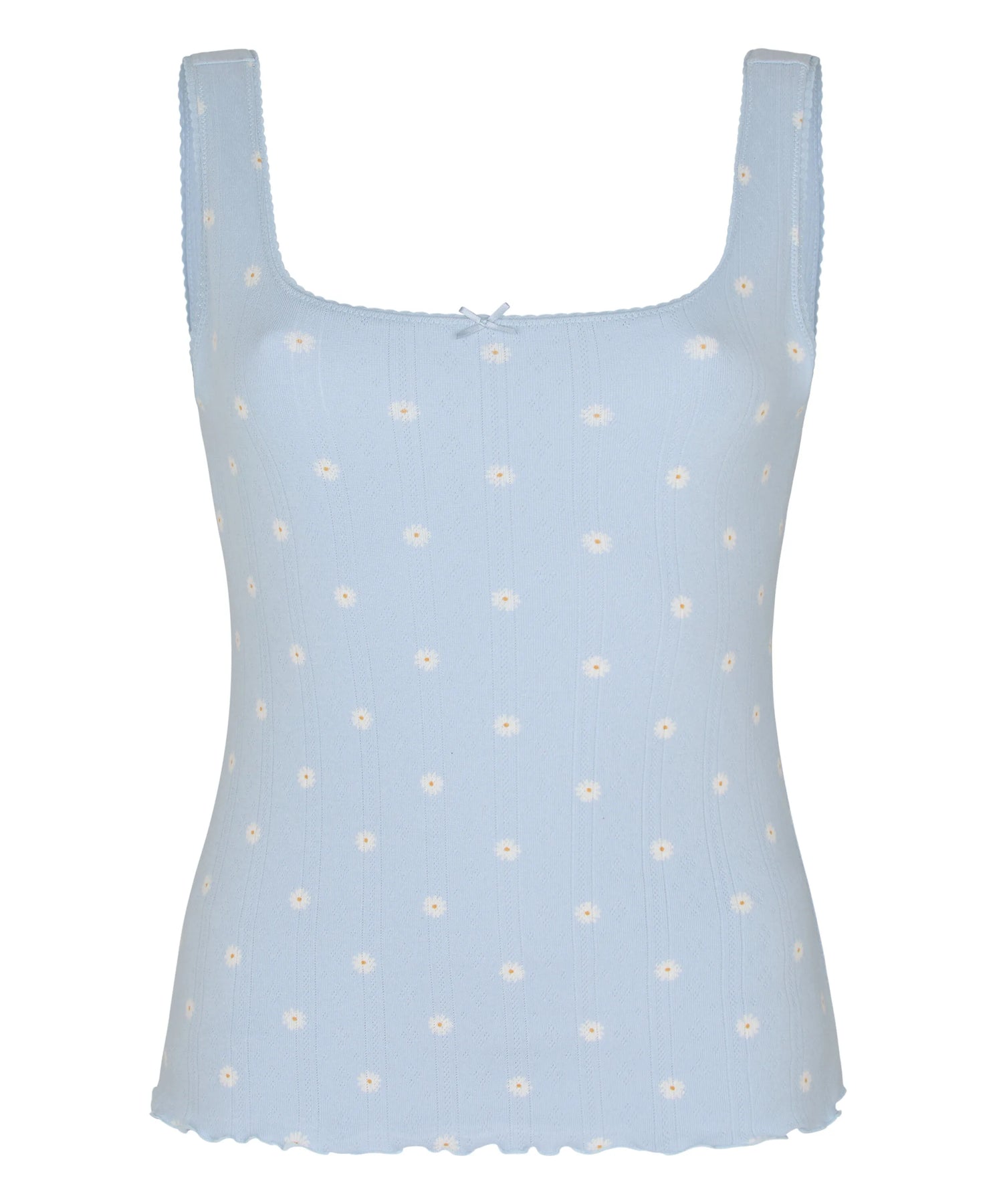 Hunkemoller Blue Women Pointelle Singlet SKU: 305234_Blue Image 05