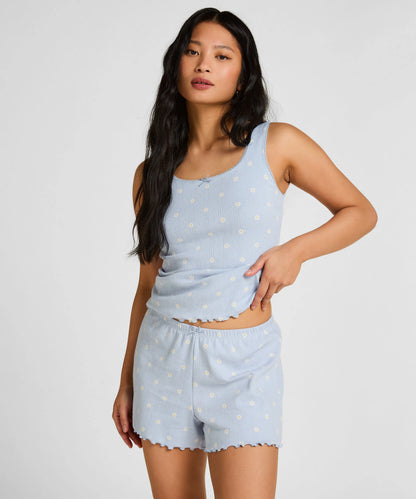 Hunkemoller Blue Women Short Pointelle SKU: 305236_Blue Image 01