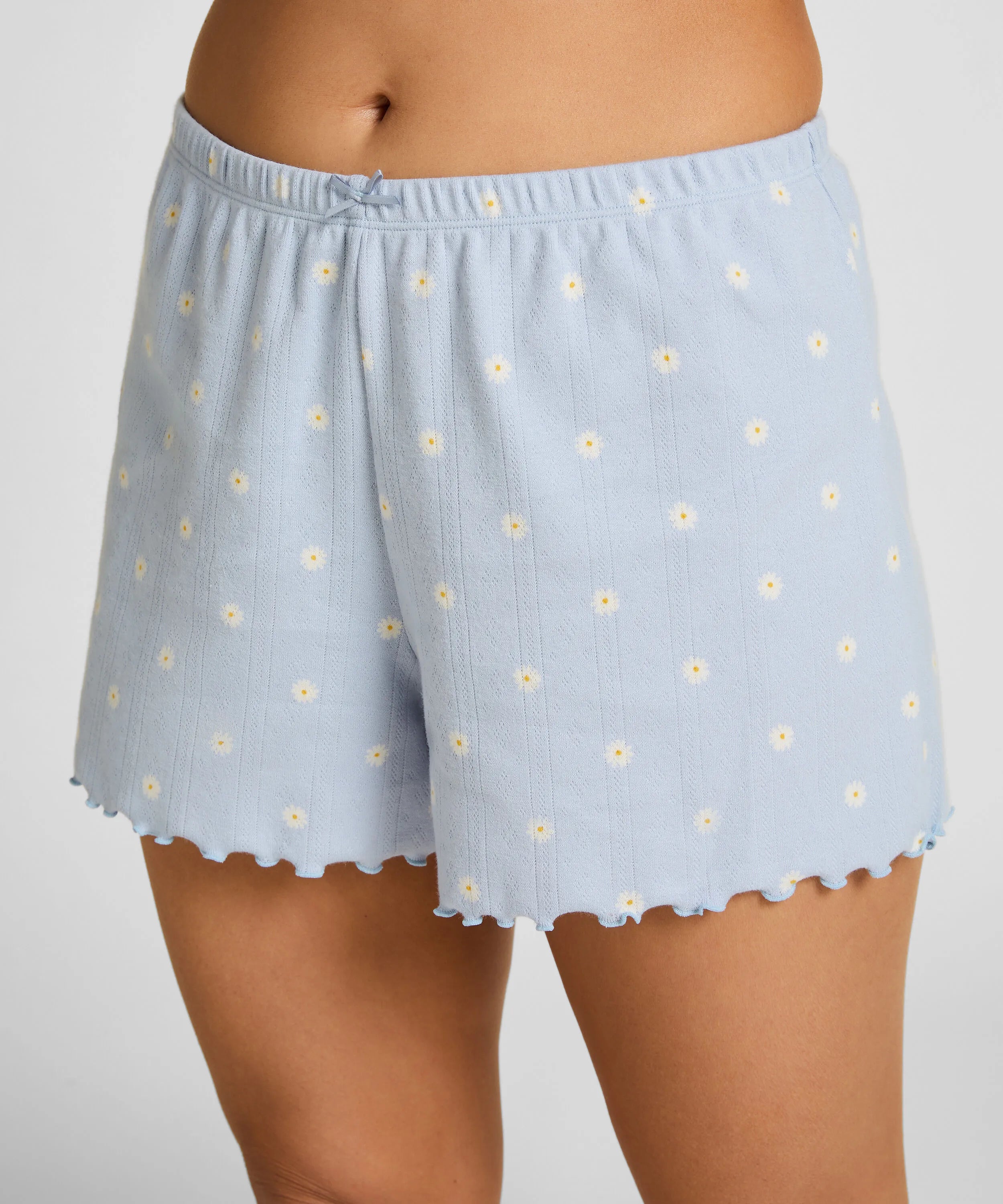 Hunkemoller Blue Women Short Pointelle SKU: 305236_Blue Image 02