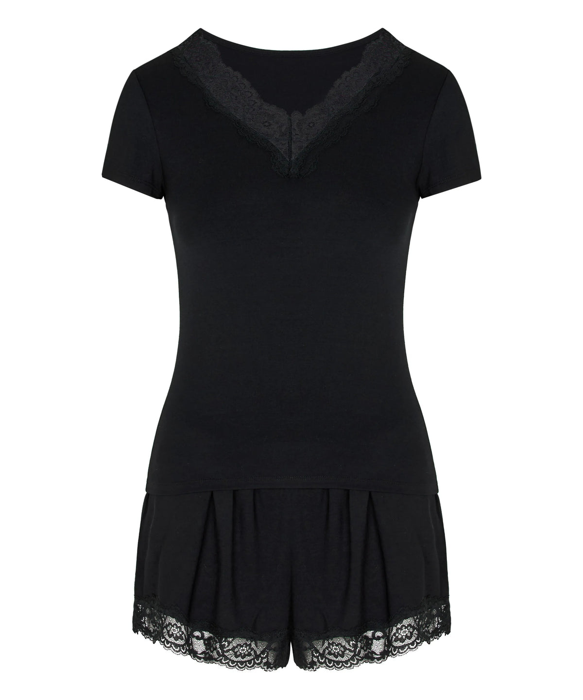Hunkemoller Black Women Pyjama Set Nana SKU: 305245_Black Image 04