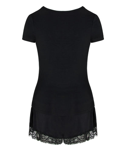 Hunkemoller Black Women Pyjama Set Nana SKU: 305245_Black Image 05