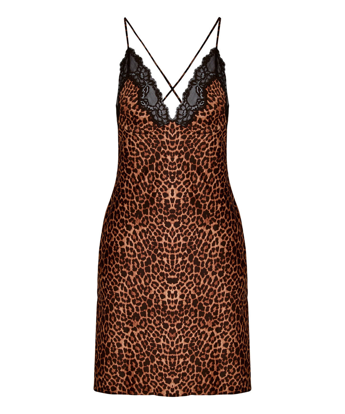 Hunkemoller Black Women Slipdress Leopard Gabrielle SKU: 305247_Black Image 04