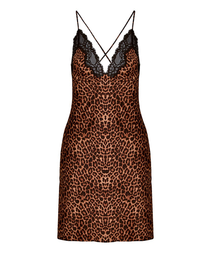 Hunkemoller Black Women Slipdress Leopard Gabrielle SKU: 305247_Black Image 04