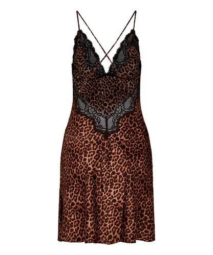 Hunkemoller Black Women Slipdress Leopard Gabrielle SKU: 305247_Black Image 05