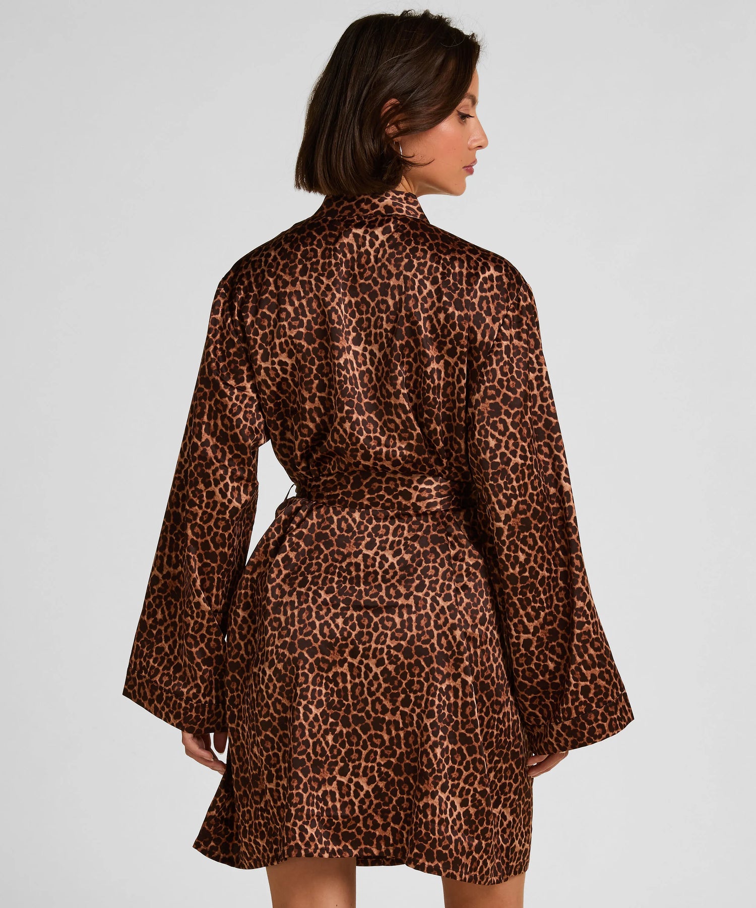 Hunkemoller Black Women Satin Kimono SKU: 305255_Black Image 03