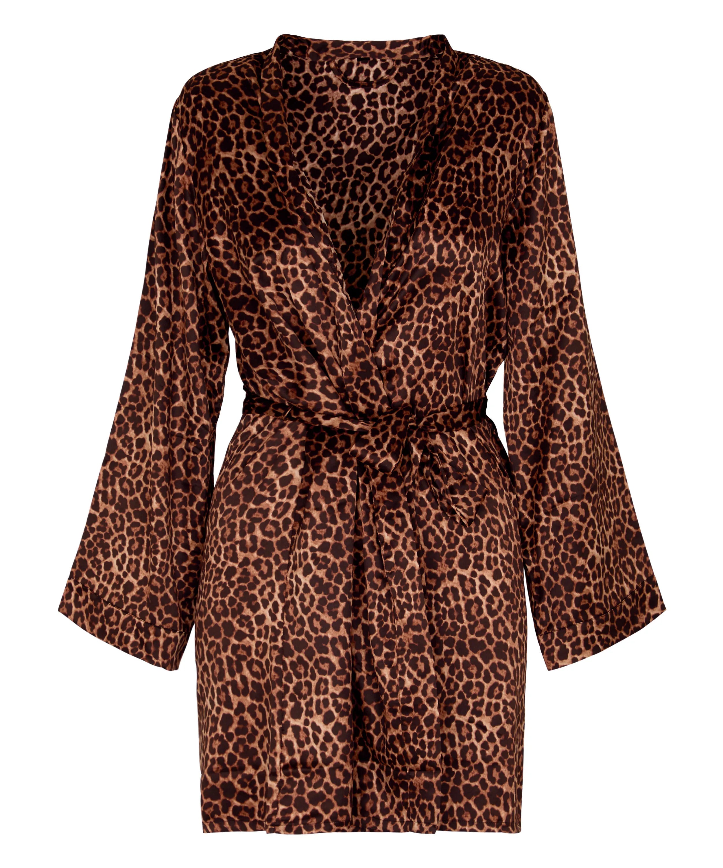 Hunkemoller Black Women Satin Kimono SKU: 305255_Black Image 04