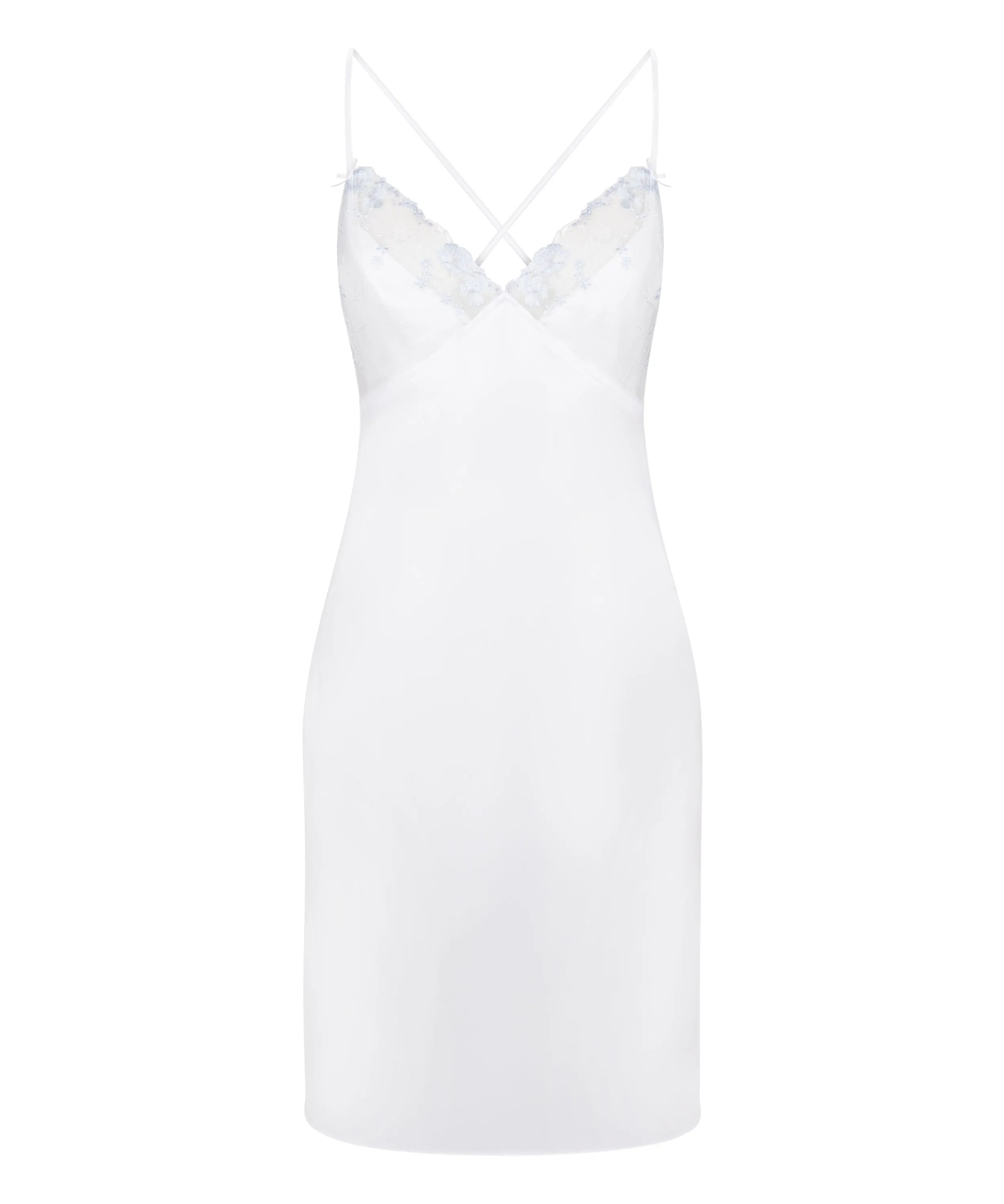 Hunkemoller White Women Peonie Slipdress Satin SKU: 305272_White Image 04