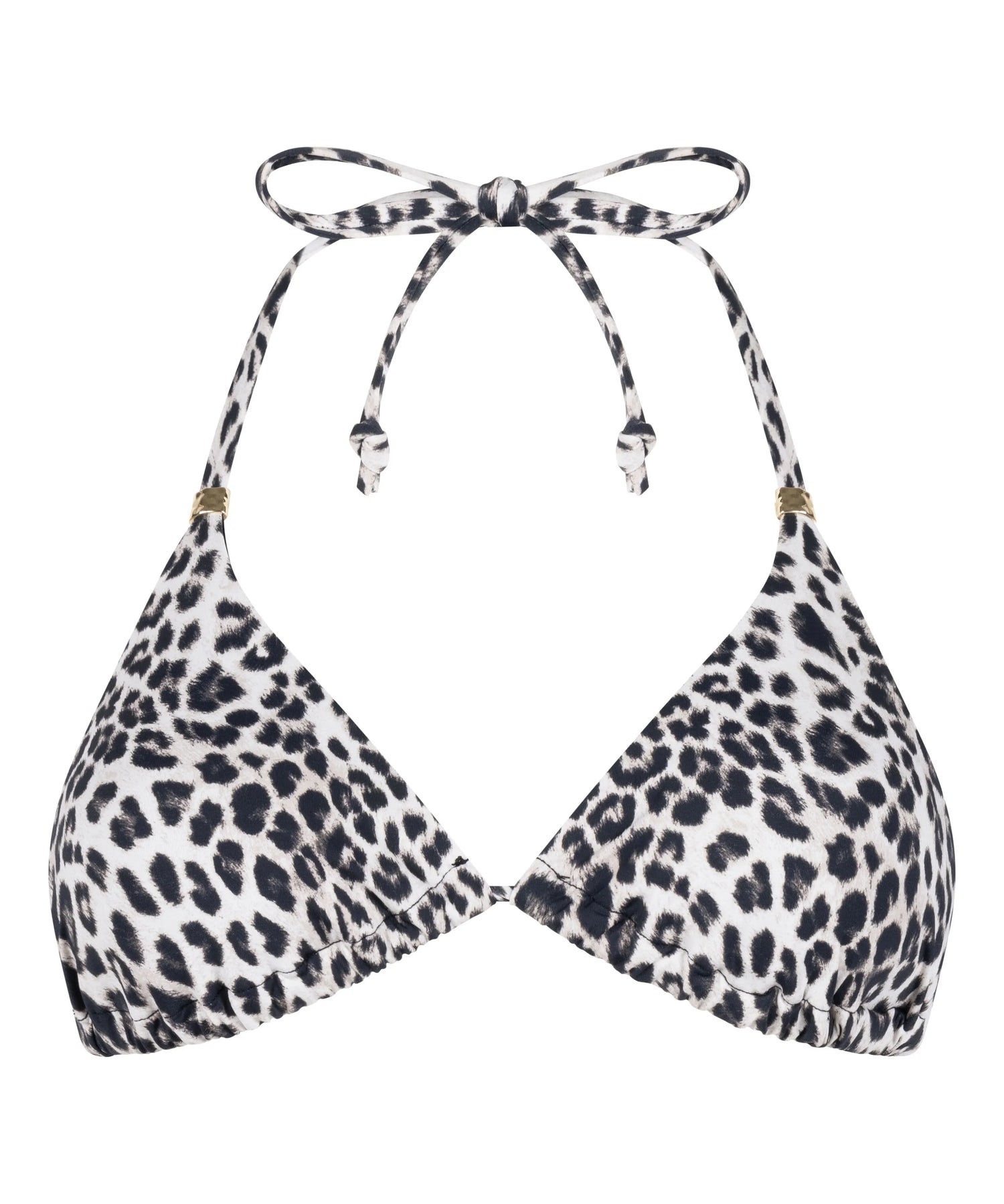 Hunkemoller Black Women Leopard Triangle Bikini Top SKU: 305386_Black Image 05