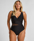 Hunkemoller Black Women Shaping Shell Mesh Swimsuit SKU: 305448_Black Image 01