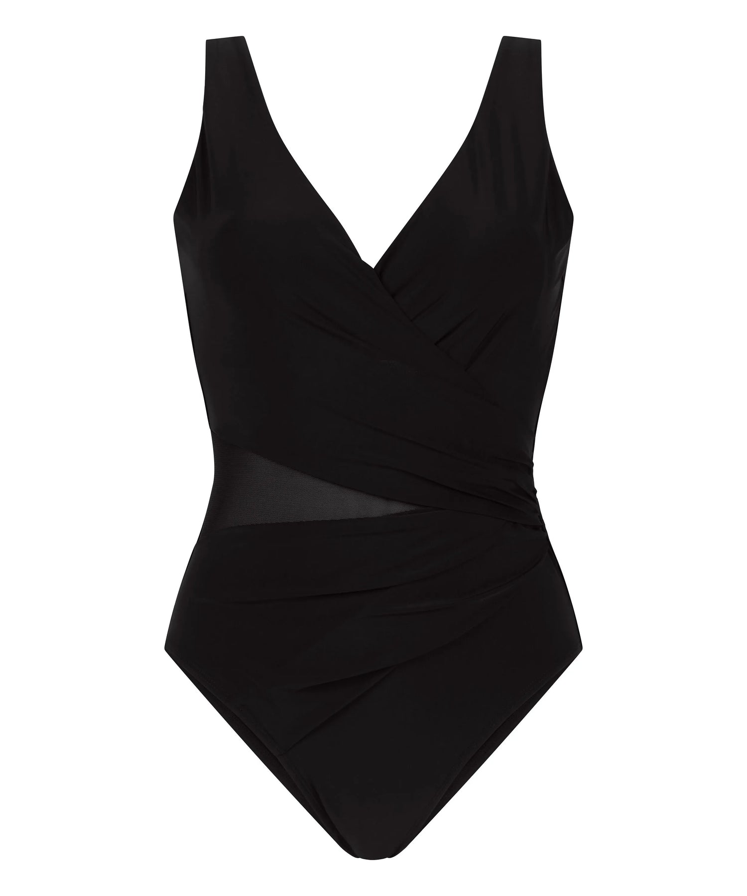 Hunkemoller Black Women Shaping Shell Mesh Swimsuit SKU: 305448_Black Image 04