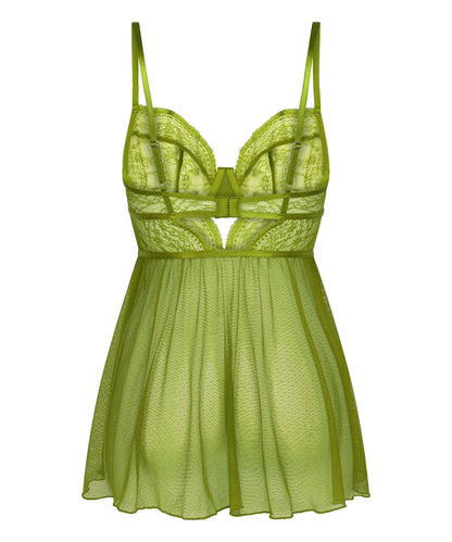 Hunkemoller Lima Bean Green Women Isabelle Babydoll in Different Cup Sizes SKU: 305693_Lima Bean Green Image 05