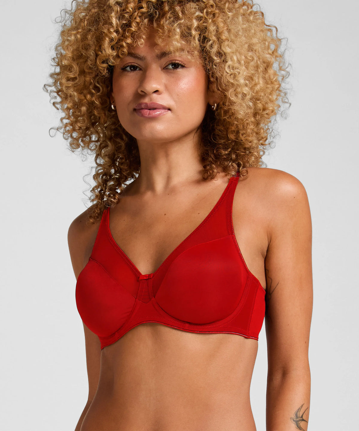 Hunkemoller Chili Pepper Women Nina Non-Padded Underwired Minimizer Bra in Different Cup Sizes SKU: 305702_Chili Pepper Image 01