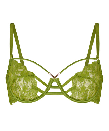 Hunkemoller Lima Bean Green Women Non-Padded Underwired Bra Zara in Different Cup Sizes SKU: 305743_Lima Bean Green Image 04