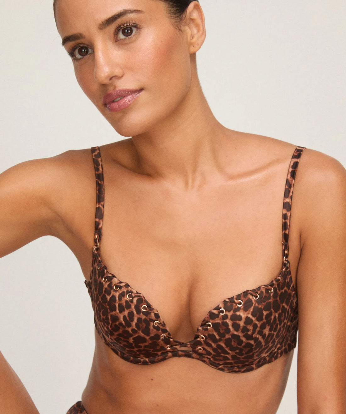 Hunkemoller Chocolate Torte Women Maximizer Bra Quinn in Different Cup Sizes SKU: 305781_Chocolate Torte Image 01