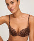 Hunkemoller Chocolate Torte Women Maximizer Bra Quinn in Different Cup Sizes SKU: 305781_Chocolate Torte Image 01
