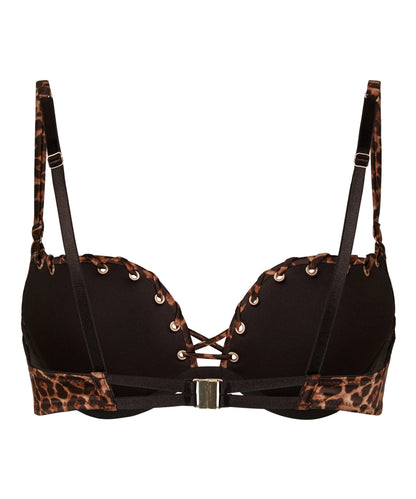 Hunkemoller Chocolate Torte Women Maximizer Bra Quinn in Different Cup Sizes SKU: 305781_Chocolate Torte Image 06
