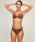 Hunkemoller Chocolate Torte Women Highleg Brazilian Quinn SKU: 305783_Chocolate Torte Image 01