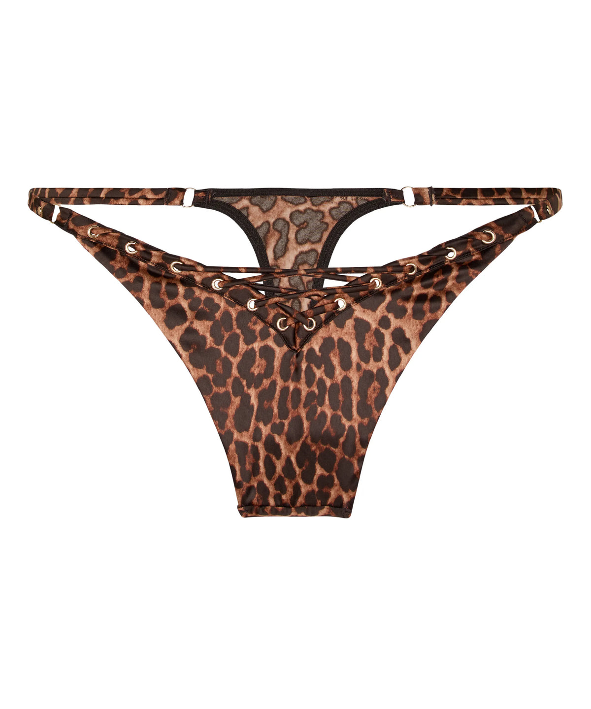 Hunkemoller Chocolate Torte Women Highleg Thong Quinn SKU: 305787_Chocolate Torte Image 04