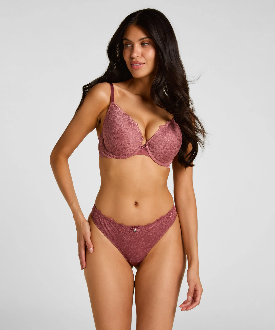 Hunkemoller Renaissance Rose Women Marine Thong SKU: 305872_Renaissance Rose Image 01