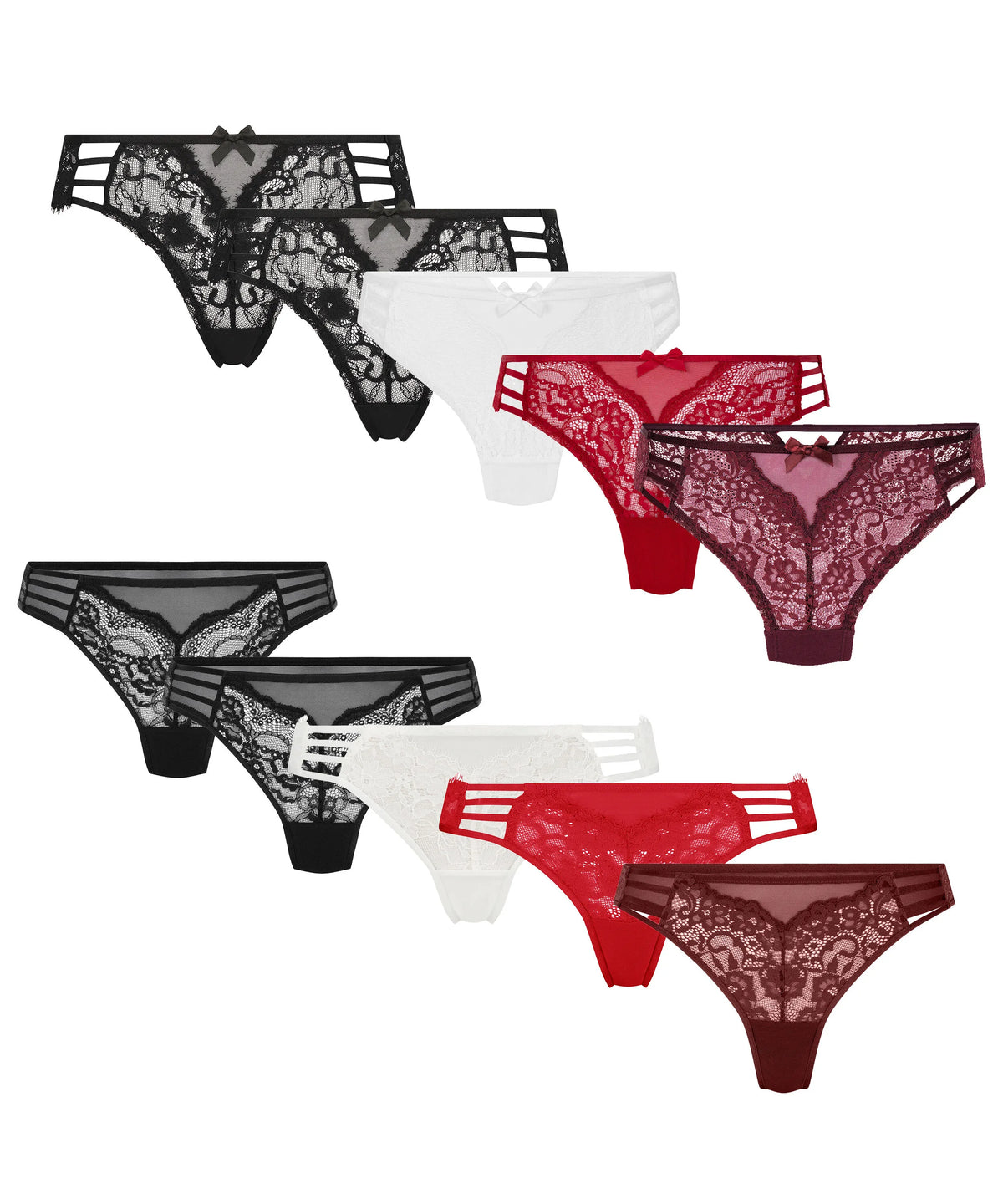 Hunkemoller Renaissance Rose Women 10-Pack Fashion Bottoms SKU: 305874_Renaissance Rose Image 05