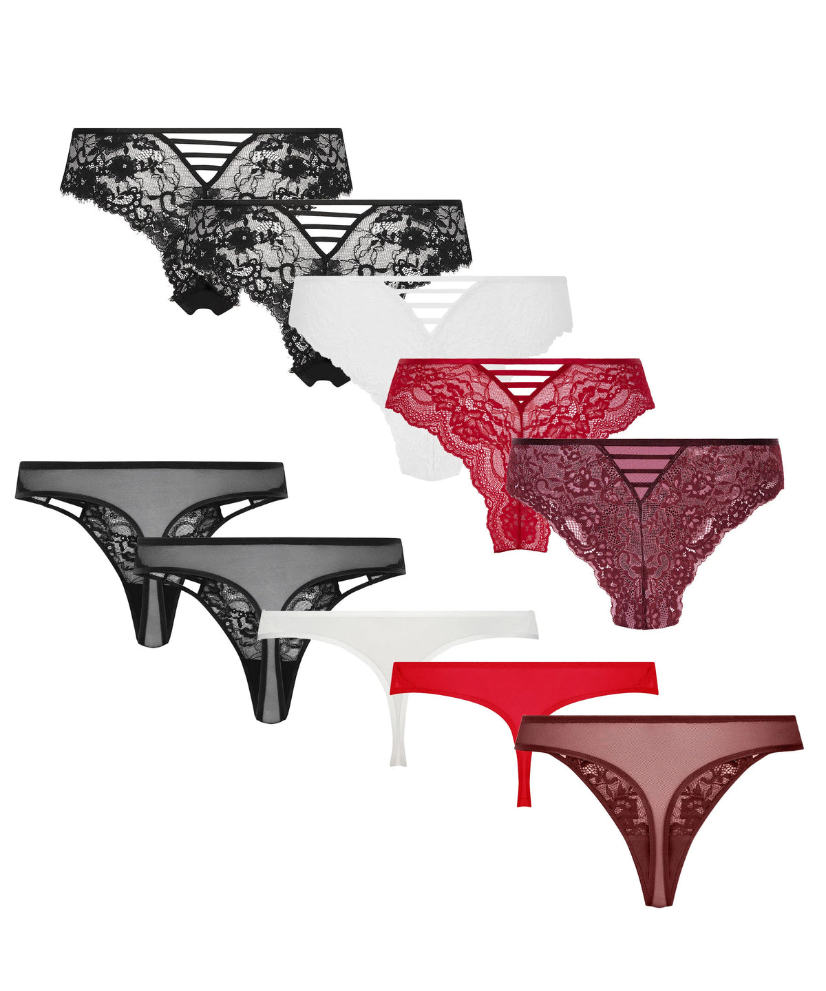 Hunkemoller Renaissance Rose Women 10-Pack Fashion Bottoms SKU: 305874_Renaissance Rose Image 06