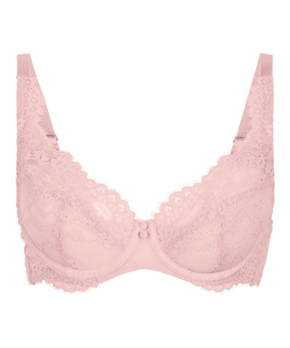 Hunkemoller Pale Mauve Women Daisy Non-Padded Underwired Bra in Different Cup Sizes SKU: 305886_Pale Mauve Image 04