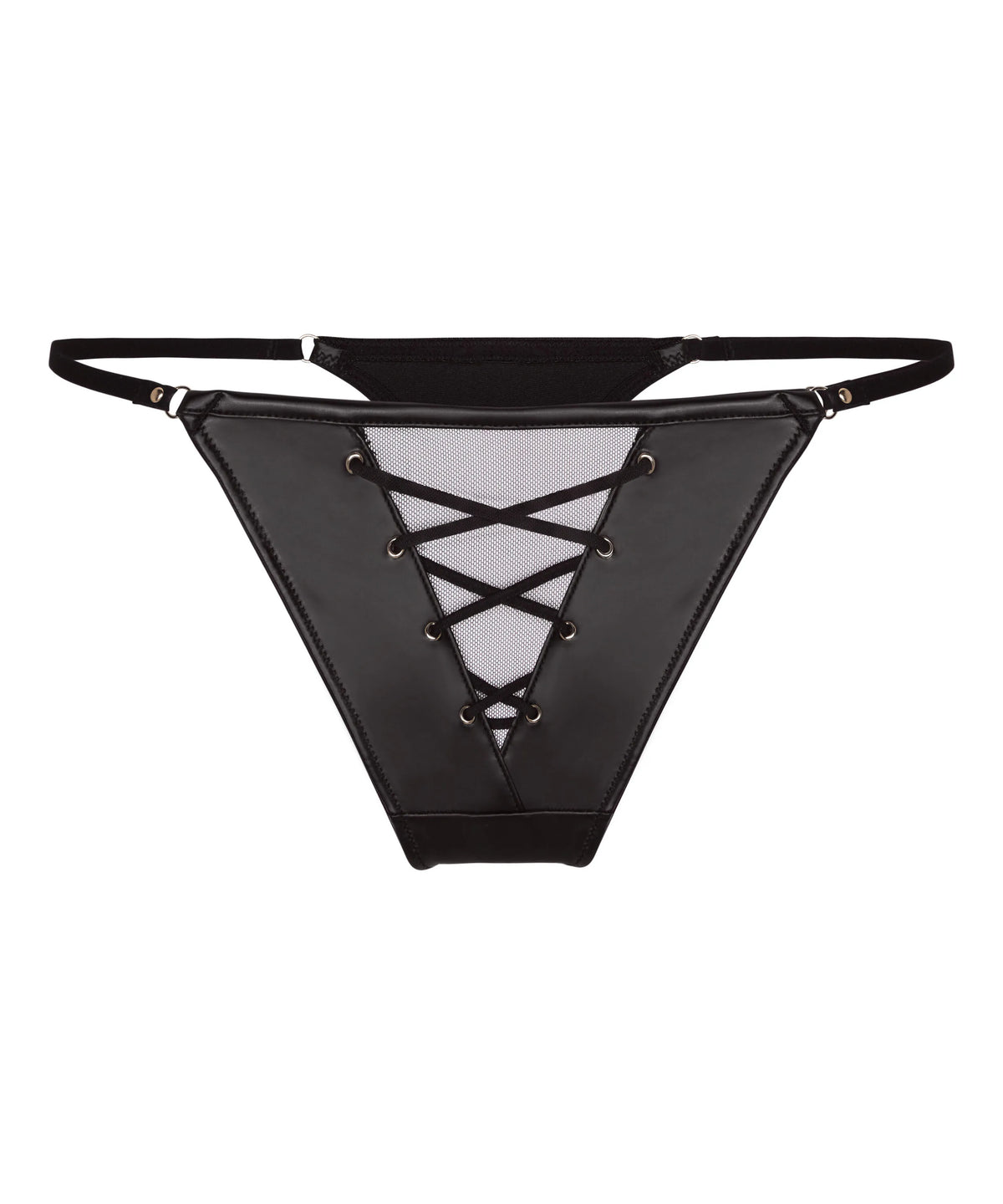 Hunkemoller Caviar Women Highleg Thong Sam SKU: 305912_Caviar Image 04