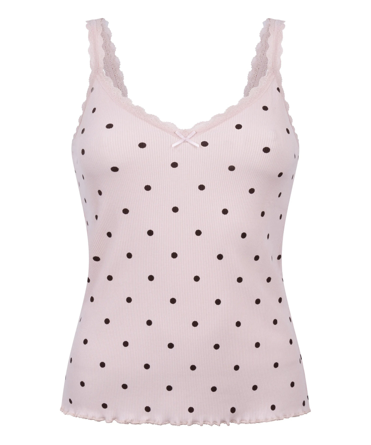 Hunkemoller Lotus Women Singlet Rib Jersey Lace SKU: 306096_Lotus Image 05