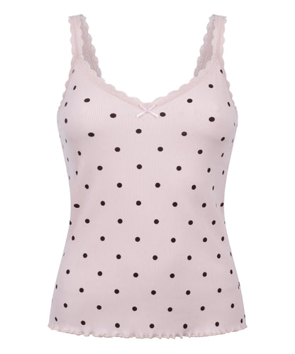 Hunkemoller Lotus Women Singlet Rib Jersey Lace SKU: 306096_Lotus Image 05