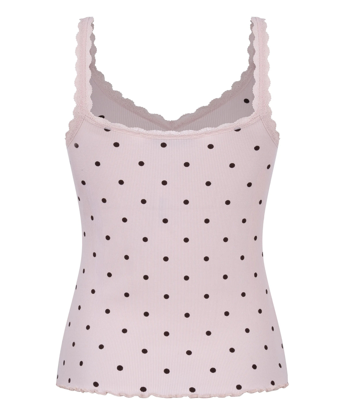Hunkemoller Lotus Women Singlet Rib Jersey Lace SKU: 306096_Lotus Image 06