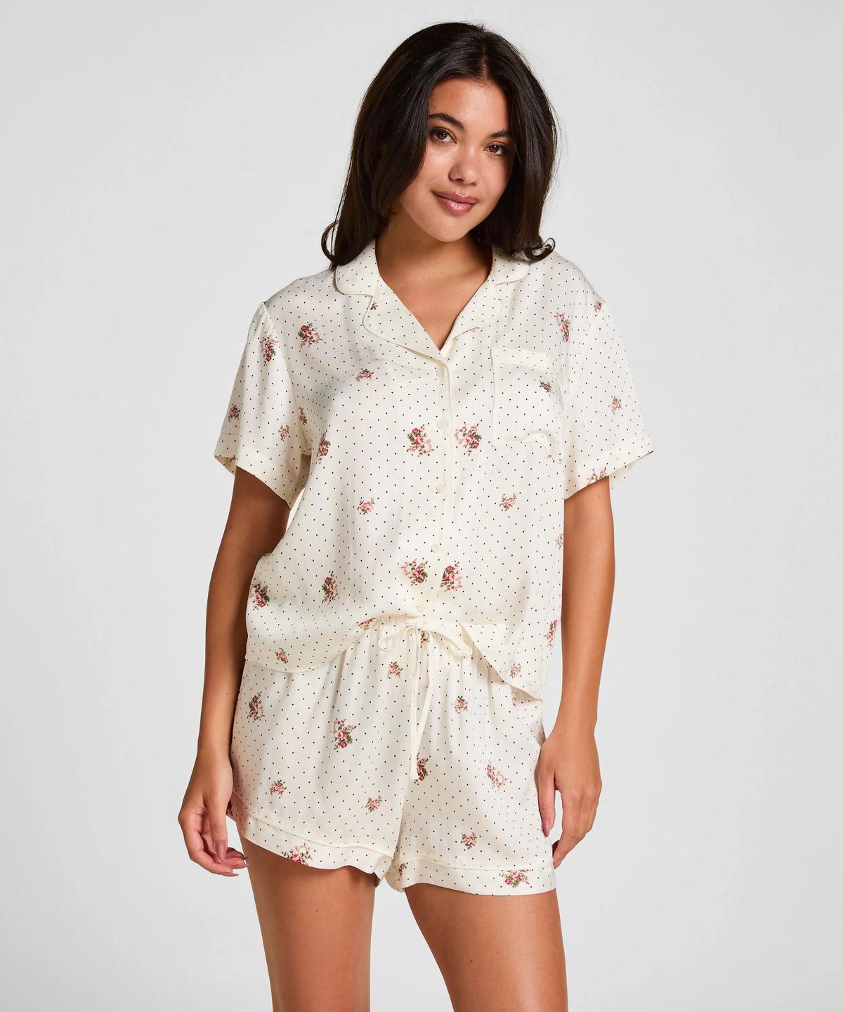 Hunkemoller Gardenia Women Pyjama Jacket Satin SKU: 306098_Gardenia Image 03