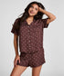 Hunkemoller Deep Mahogany Women Pyjama Short Satin SKU: 306100_Deep Mahogany Image 01