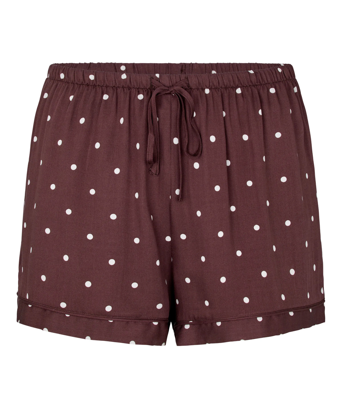 Hunkemoller Deep Mahogany Women Pyjama Short Satin SKU: 306100_Deep Mahogany Image 04