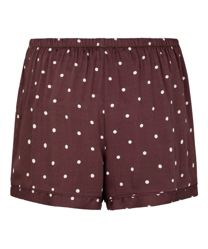 Hunkemoller Deep Mahogany Women Pyjama Short Satin SKU: 306100_Deep Mahogany Image 05