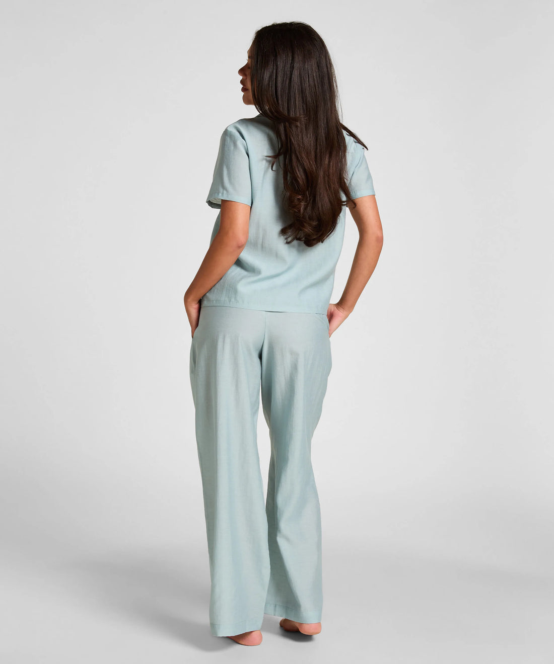 Hunkemoller Hkm Blue Women Pyjama Pant Crinkled SKU: 306121_Hkm Blue Image 03