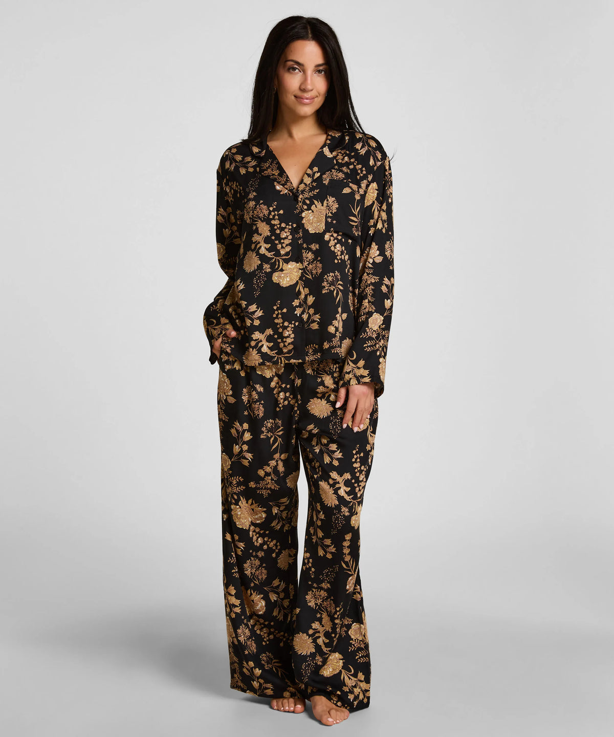 Hunkemoller Caviar Women Jacket Woven Print SKU: 306129_Caviar Image 03