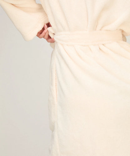 Hunkemoller Whitecap Gray Women Fleece Bathrobe SKU: 306134_Whitecap Gray Image 02