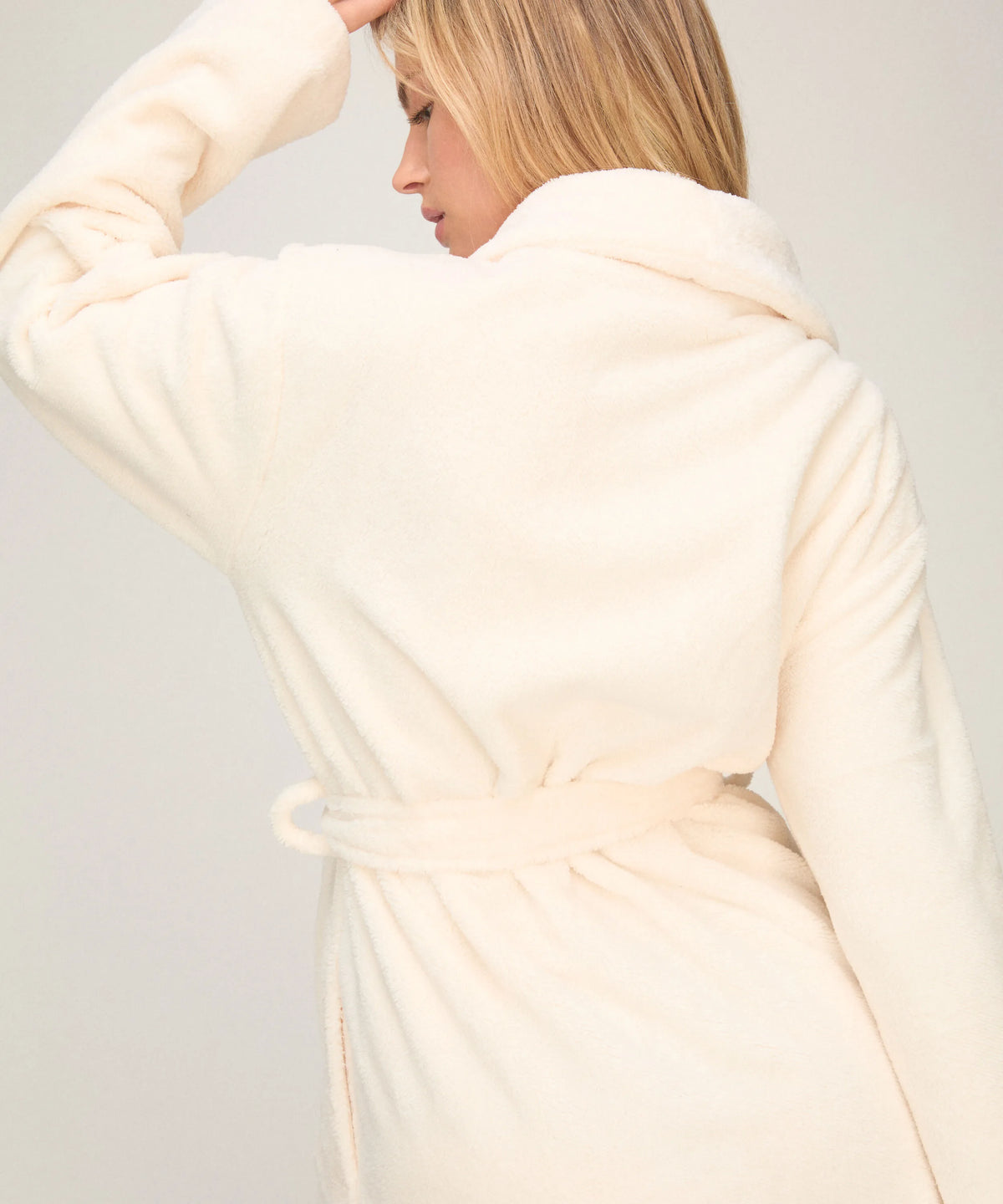 Hunkemoller Whitecap Gray Women Fleece Bathrobe SKU: 306134_Whitecap Gray Image 04