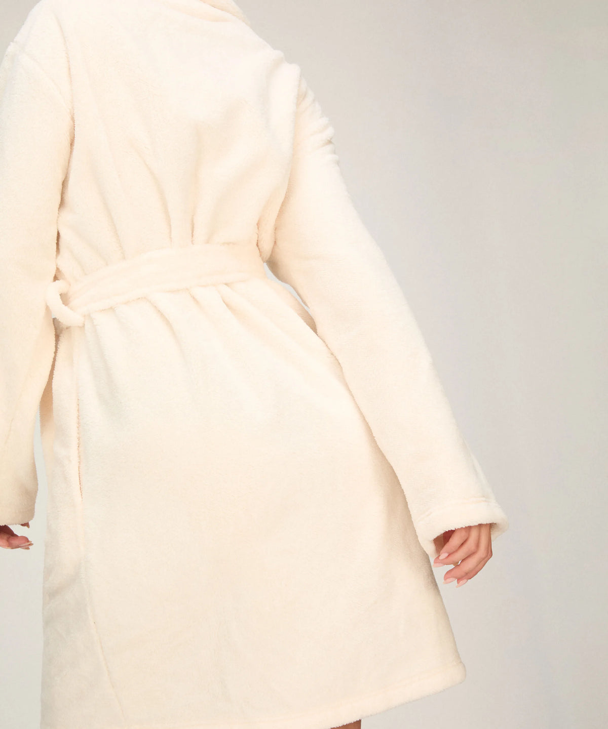 Hunkemoller Whitecap Gray Women Fleece Bathrobe SKU: 306134_Whitecap Gray Image 07
